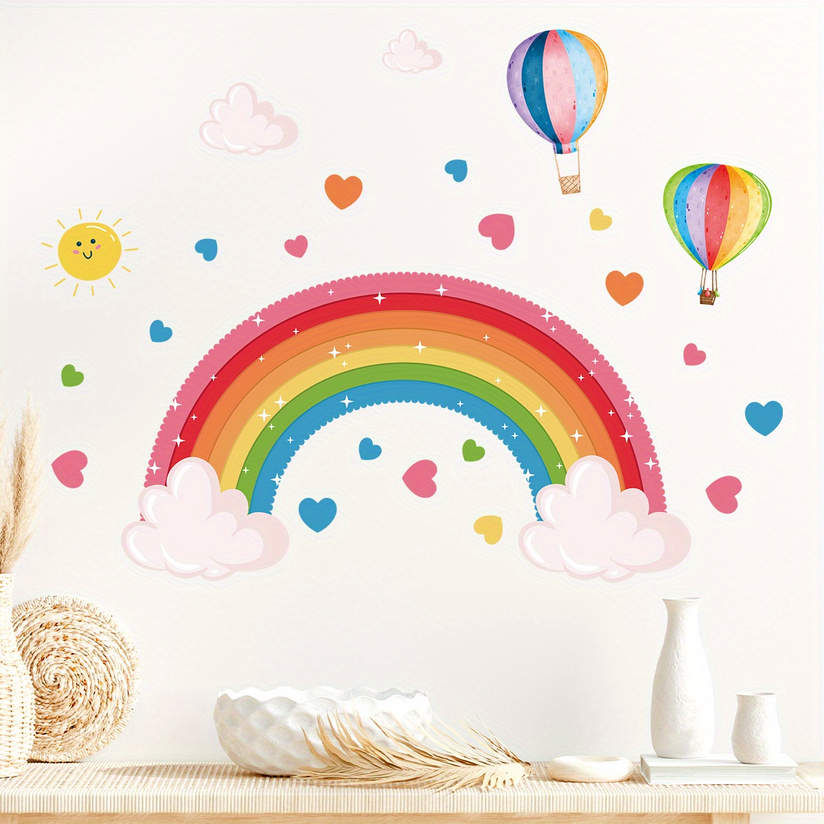 Home Decor Y2K - Cartone animato carino arcobaleno colorato cuore
