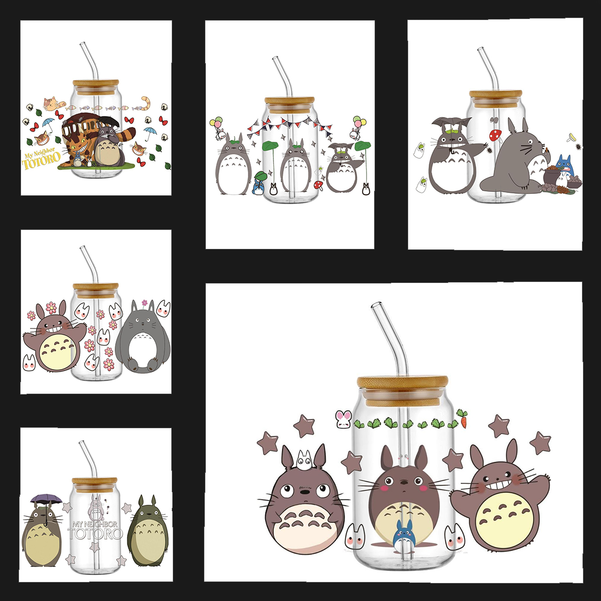 Home Decor Theme - Adesivi Trasferibili per Tazze con Personaggi