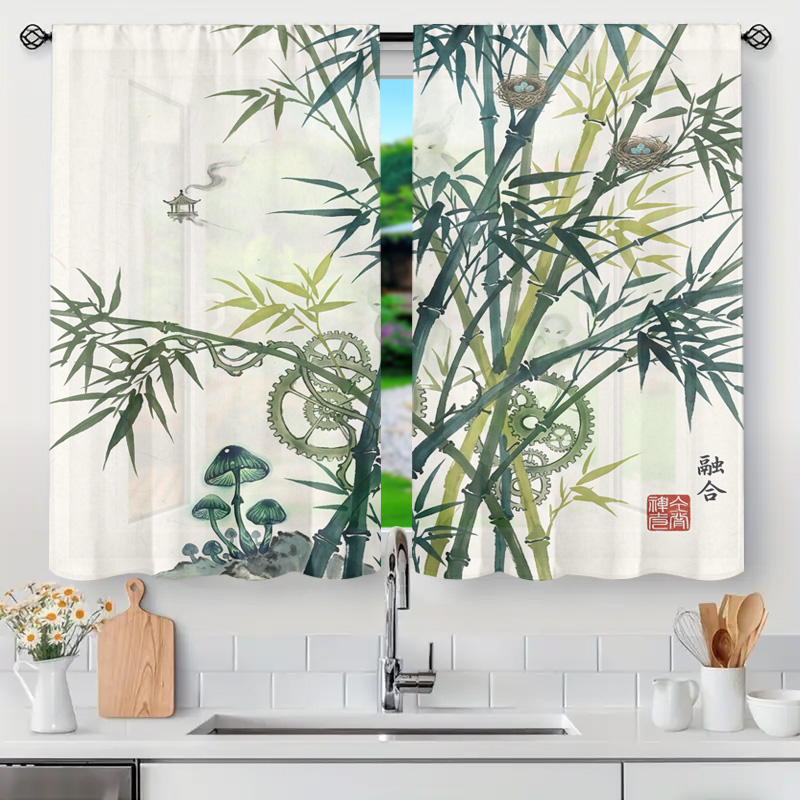 Home Decor Japandi Style - Pannelli Decorativi per Tende con Motivo