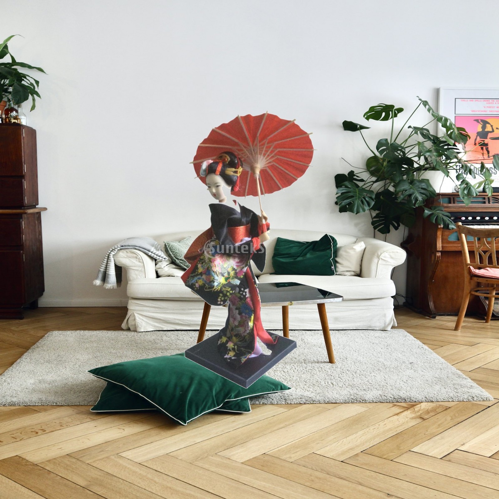 Home Decor Japandi Style - Statua Decorativa di Geisha Giapponese in