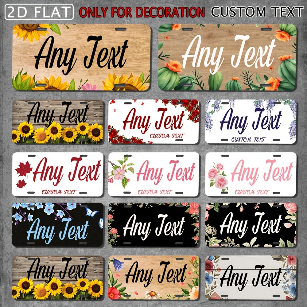 Home Decor Theme - Targa personalizzata piatta 2D, testo personalizzato,