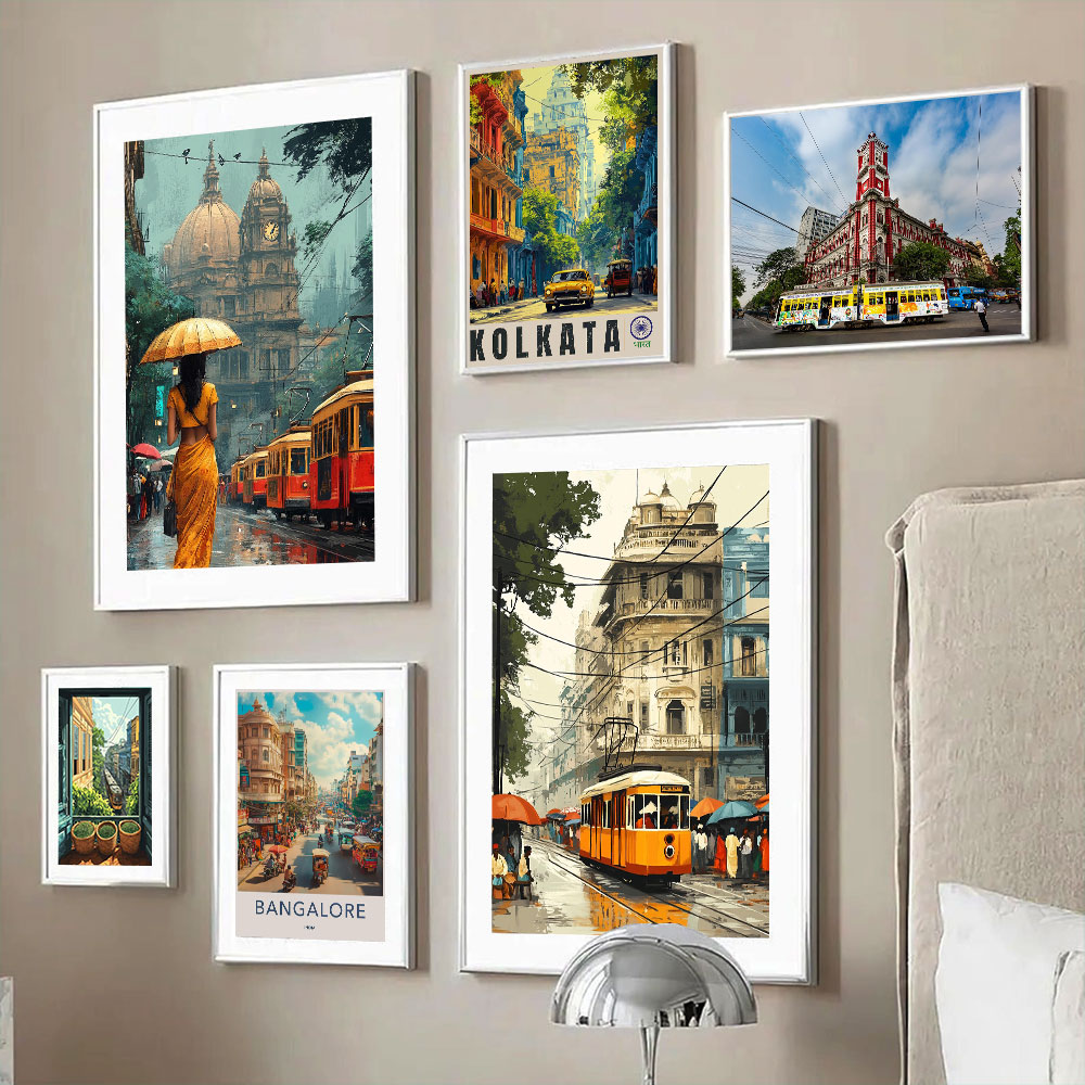 Home Decor Kolkata - Poster su tela con paesaggio urbano