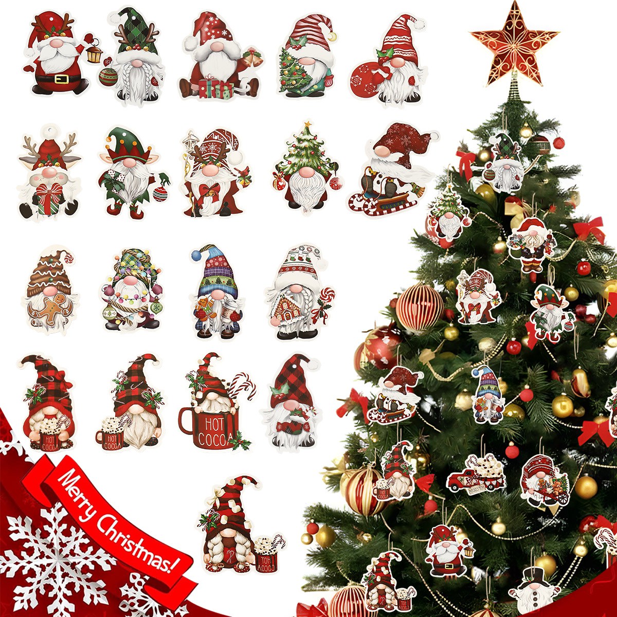 Home Decor Scrap - 12 pezzi di Natale Babbo Natale