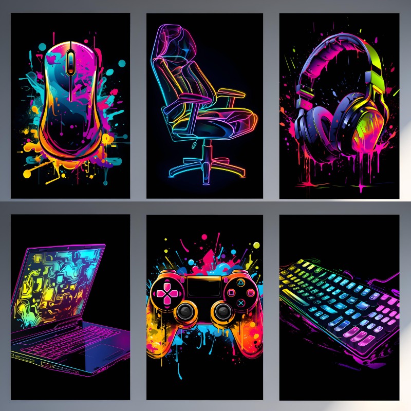 Home Decor Xbox Games - Acquerello Neon Video Game Poster XBOX