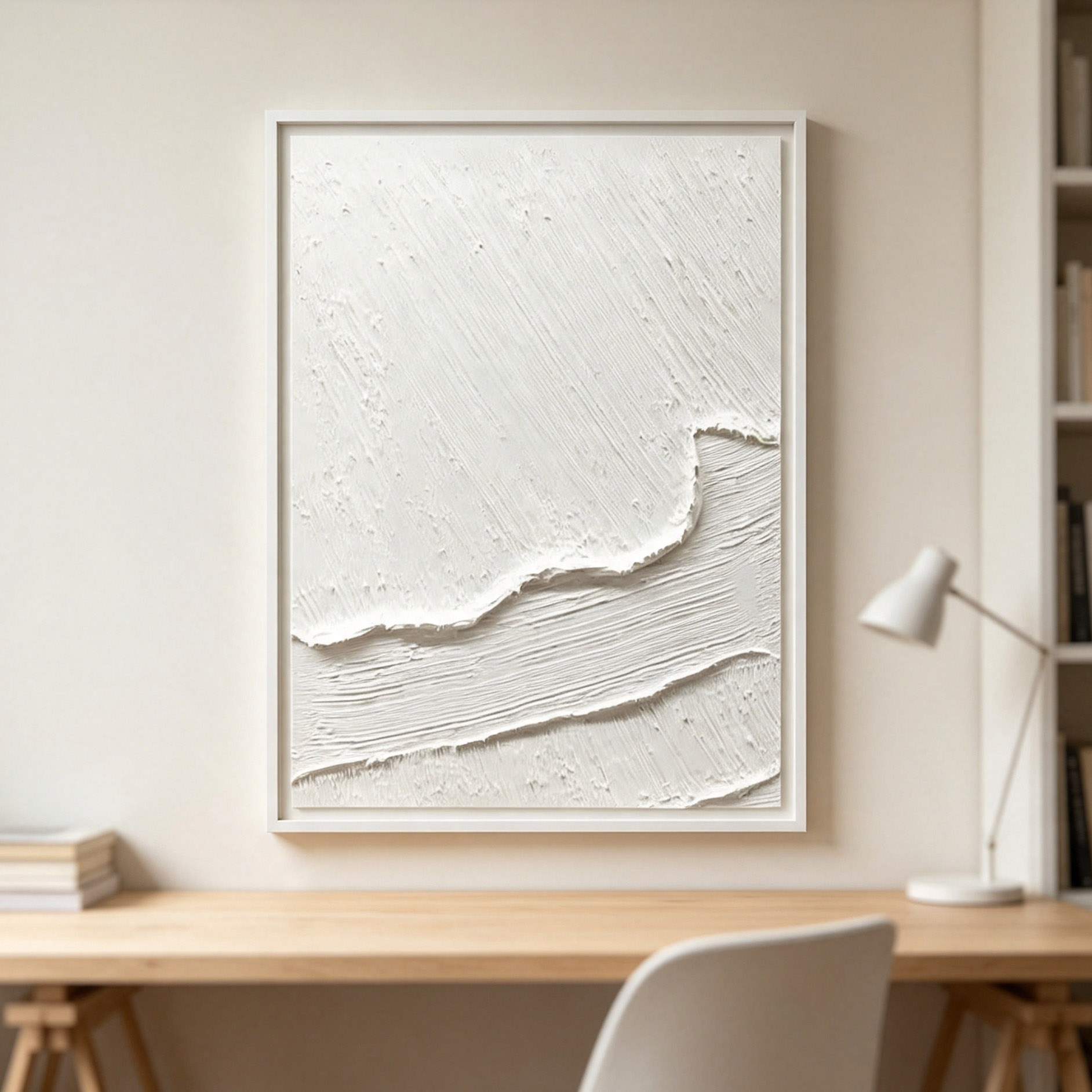 Dipinto a Mano Bianco 3D con T - Home Decor White recensione e prezzo