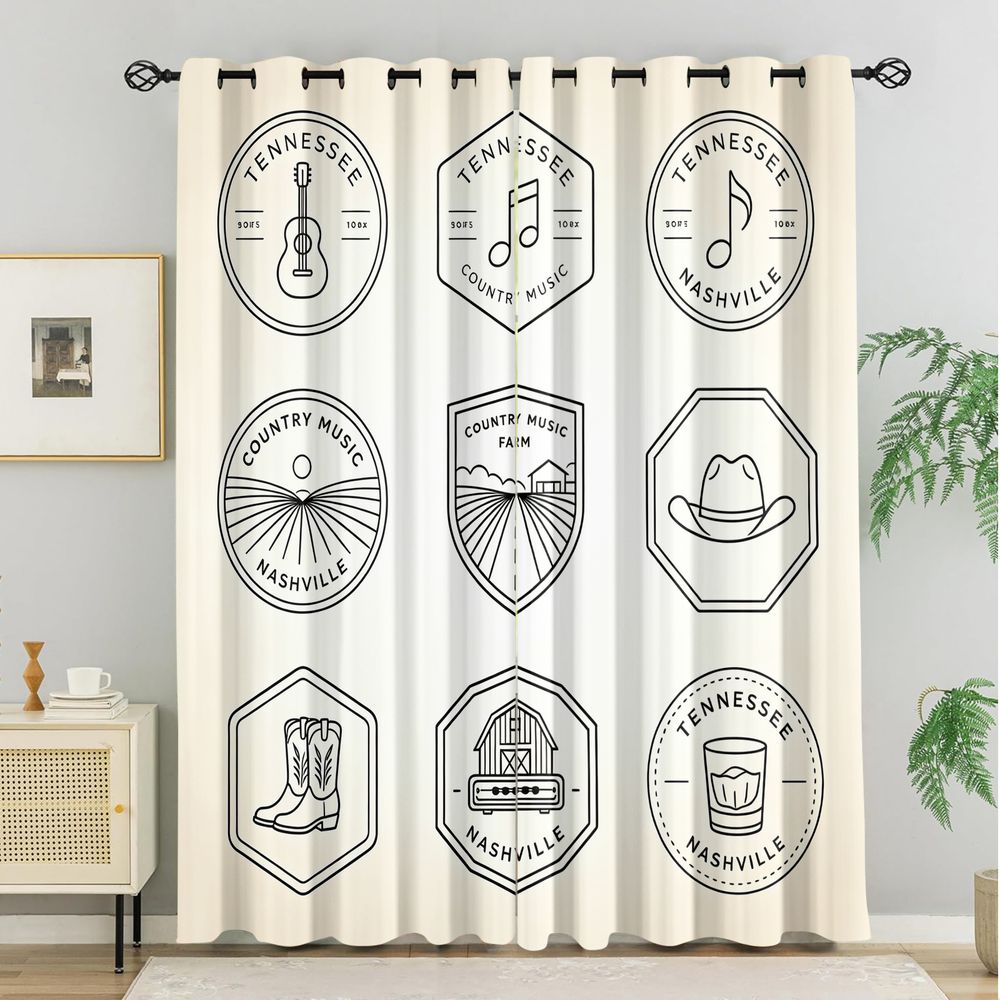 Tende a tema country music del - Home Decor White recensione e prezzo