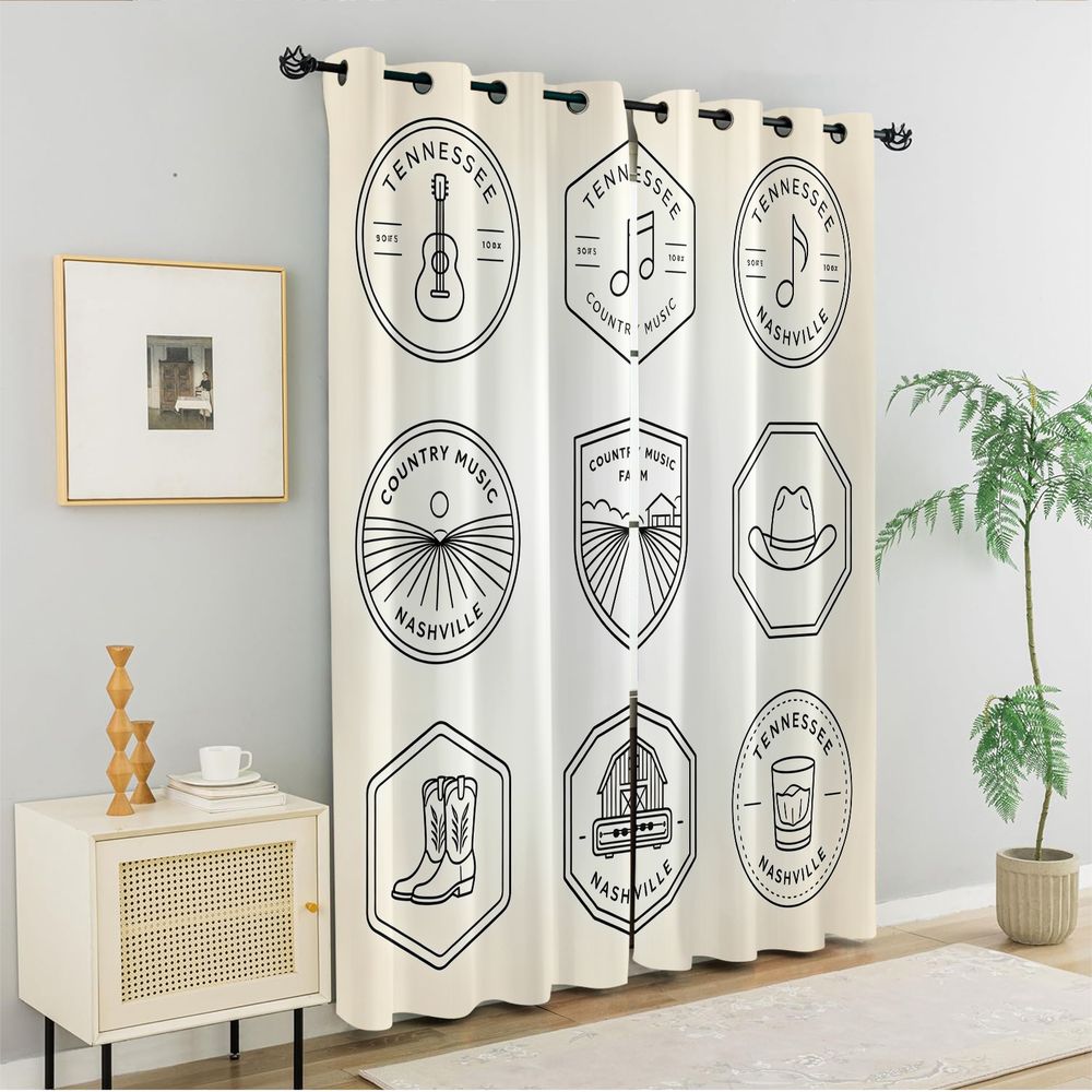 Tende a tema country music del - Home Decor White recensione e prezzo
