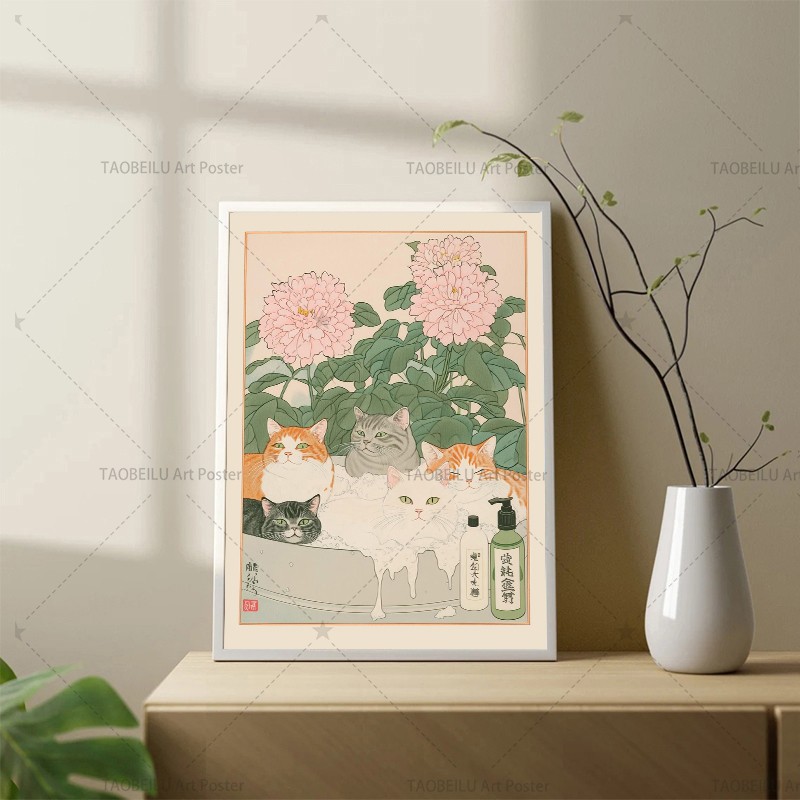 Poster su tela con gatto giapp - Home Decor Japandi Style recensione e prezzo
