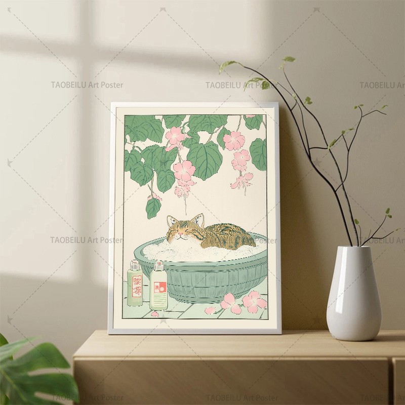 Poster su tela con gatto giapp - Home Decor Japandi Style recensione e prezzo